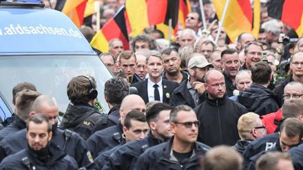 Björn Höcke und Lutz Bachmann bei der rechten Demo in Chemnitz