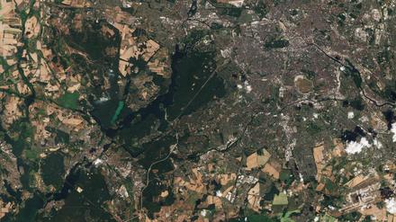 Berlin und sein Umland von oben.