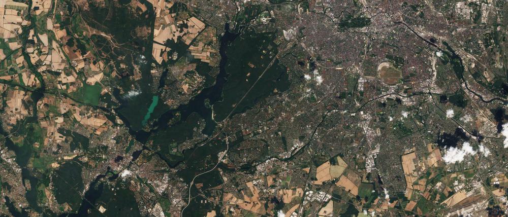Berlin und sein Umland von oben.
