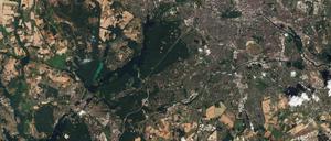 Berlin und sein Umland von oben.