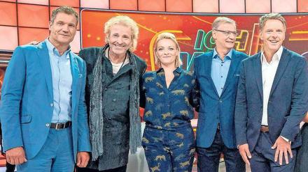 Sie wissen alles. Armin Assinger, Thomas Gottschalk, Susanne Kunz, Günther Jauch und Jörg Pilawa (von links nach rechts).