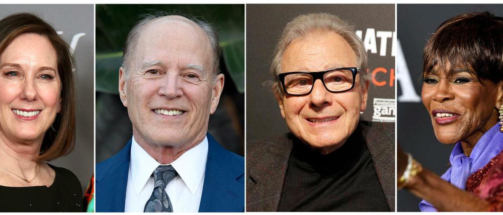 Auszeichnungen für die Produzenten Kathleen Kennedy und Frank Marshall, den Komponisten Lalo Schifrin und die Schauspielerin Cicely Tyson (l-r).