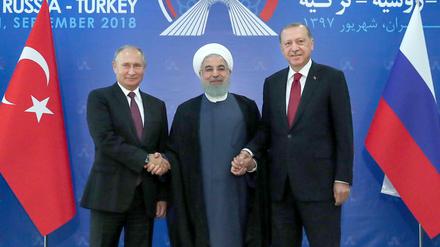 Wladimir Putin, Hassan Rouhani und Recep Tayyip Erdogan in Teheran.