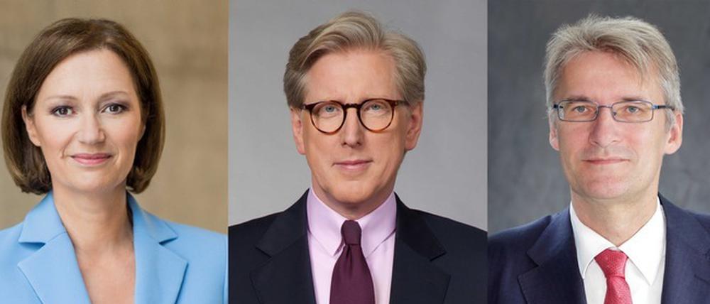 In der ZDF-Rochade: Bettina Schausten, Theo Koll (Mitte) und Elmar Theveßen.