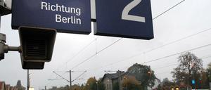 Der Bahnhof Falkensee in Brandenburg.  