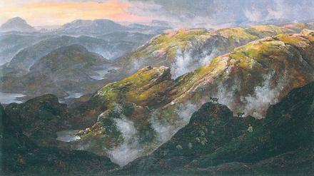 Raue Landschaft. Johan Christian Dahl malte den „Blick vom Lyshornet“ 1836 nach einer ausgedehnten Reise in seine Heimat. Das Bild gehört dem Nationalmuseum Oslo.