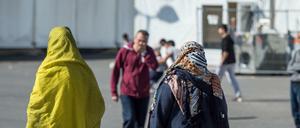 Frauen in einer Erstaufnahmeeinrichtung für Flüchtlinge.