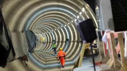 Noch ist es eine Baustelle, bald soll es die jetzige U 5 mit der U 55 verbinden.