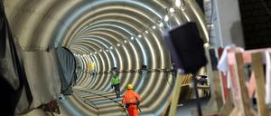 Noch ist es eine Baustelle, bald soll es die jetzige U 5 mit der U 55 verbinden.