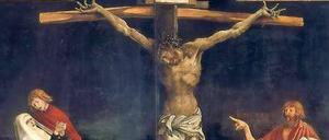 Dunkelste Nacht. Das Kreuzigungsbild des Isenheimer Altars zeigt in ganzer Drastik den zerschundenen Körper des toten Christus. 