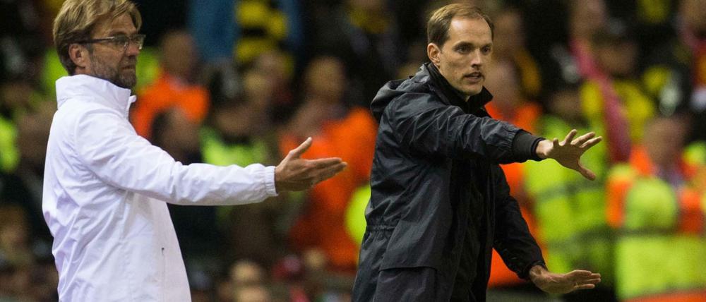 Jürgen Klopp und Thomas Tuchel im April 2016.