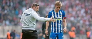 Schlechte Nachrichten. Mittelfeldmann Per Skjelbred hat für Trainer Pal Dardai in dieser Saison noch keine Rolle gespielt.