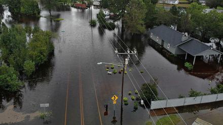 Überschwemmungen durch Hurrikan "Florence" hier in Fayetteville, North Carolina