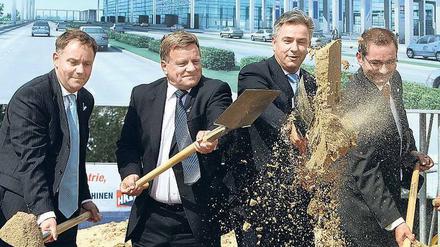 Spatenstich 2006. Damals noch mit Rainer Schwarz, Hartmut Mehdorn, Klaus Wowereit und Matthias Platzeck