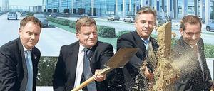 Spatenstich 2006. Damals noch mit Rainer Schwarz, Hartmut Mehdorn, Klaus Wowereit und Matthias Platzeck