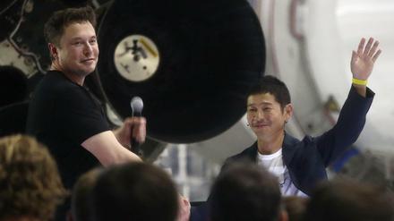 Erster Raumtourist? Yusaka Maezawa mit SpaceX-Chef Elon Musk