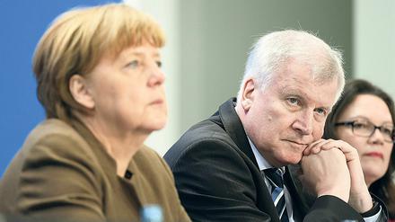 Kanzlerin Angela Merkel (CDU), Innenminister Horst Seehofer und SPD-Chefin Andrea Nahles (SPD)