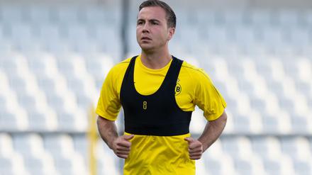 Traurig beim Training in Brügge: Mario Götze.