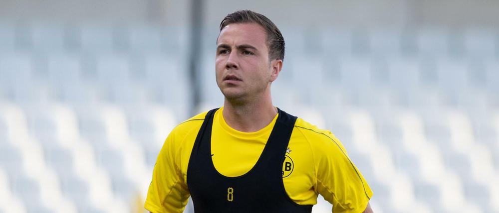 Traurig beim Training in Brügge: Mario Götze.