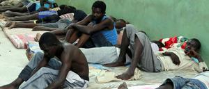 Gestrandet: Afrikanische Migranten in einem Lager des libyschen Innenministeriums in der Hafenstadt Zawiya
