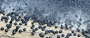 Sie sollten der Verdunstung Einhalt gebieten. 96 Millionen Plastikbälle in einem Wasserreservoir im San Fernando Valley. 
