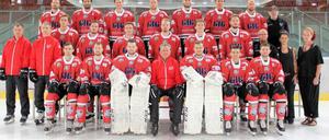 Trainer und Team. Uli Egen (vorn, zwischen den Torhütern) und seine Mannschaft.