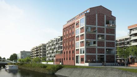  Auch der denkmalgeschützte „Kornversuchsspeicher“, ein Backsteinbau aus dem 19. Jahrhundert, wird in die Planungen für die Wasserstadt Mitte einbezogen