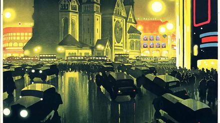 Auf zur Gedächtniskirche. Berlin-Werbeplakat von 1929. 