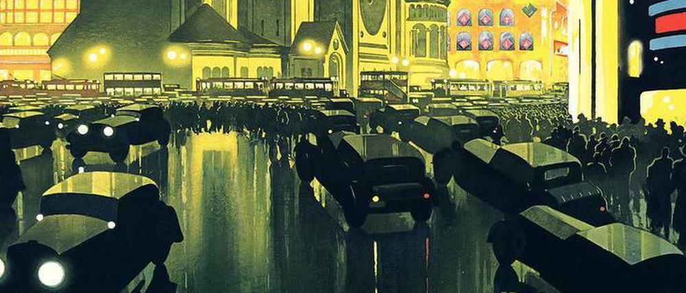 Auf zur Gedächtniskirche. Berlin-Werbeplakat von 1929.