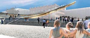 Gewuppt. In sechs Jahren soll das Denkmal fertig sein – so lautet zumindest der Plan. Das wäre dann pünktlich zum 35. Jahrestag des Mauerfalls. Simu: Milla & Partner