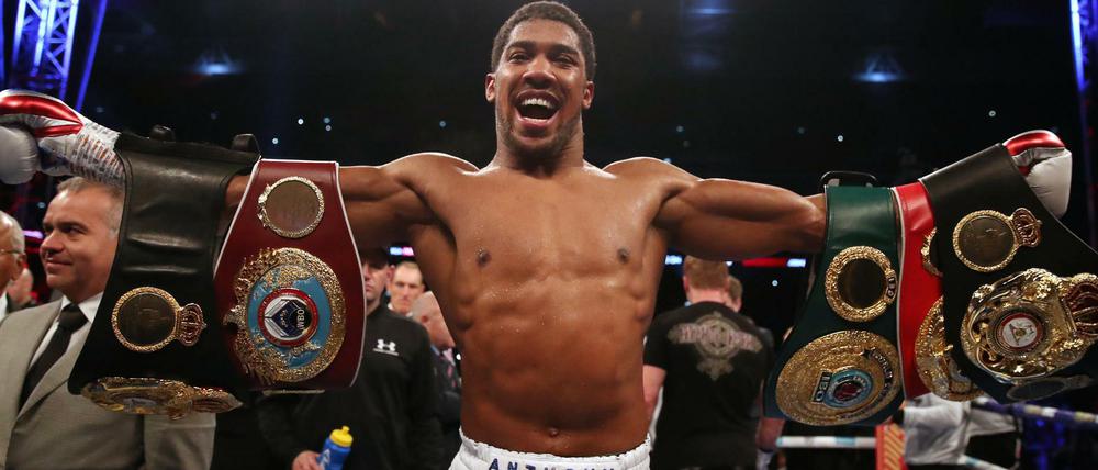 Erleichtert. Ein hartes Stück Arbeit endete mit der Titelverteidigung für Anthony Joshua.