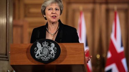 Die britische Regierungschefin Theresa May bei ihrer Erklärung am Freitag.