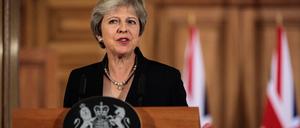 Die britische Regierungschefin Theresa May bei ihrer Erklärung am Freitag.