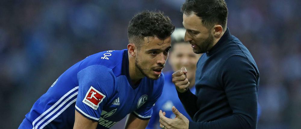 Uneins. Di Santo und Trainer Tedesco lieferten sich einen heftigen Disput.