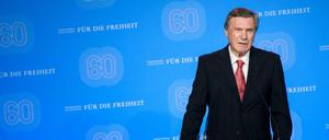 Wolfgang Gerhardt, Vorsitzender des Vorstandes der Friedrich-Naumann-Stiftung für die Freiheit, spricht während eines Festaktes zum 60. Geburtstag der parteinahen politischen Stiftung. 