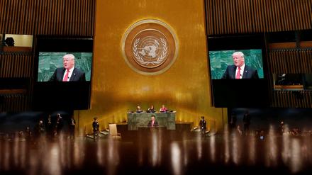 US-Präsident Donald Trump bei seiner Rede in New York.