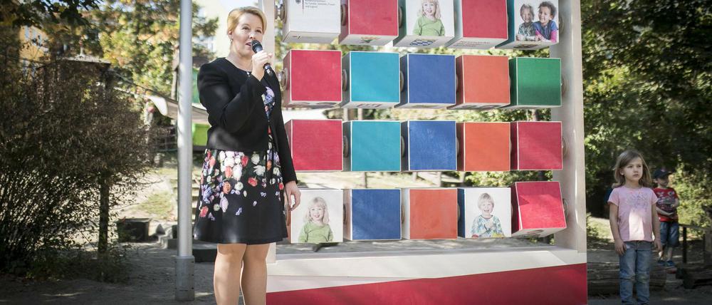Bessere Bildung für die Kleinsten. Bundesfamilienministerin Franziska Giffey, SPD, präsentiert das neue Kita-Gesetz.