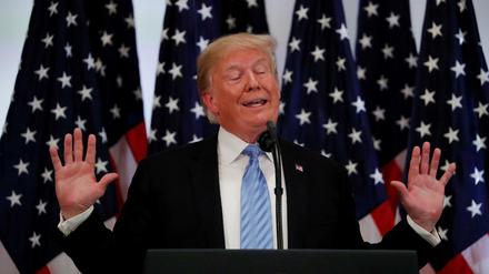 US-Präsident Donald Trump bei der Pressekonferenz in New York. 