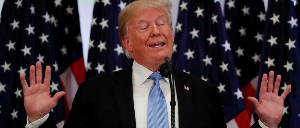 US-Präsident Donald Trump bei der Pressekonferenz in New York.