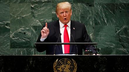 US-Präsident Donald Trump spricht vor der 73. Generalversammlung der Vereinten Nationen im UN-Hauptquartier in New York.