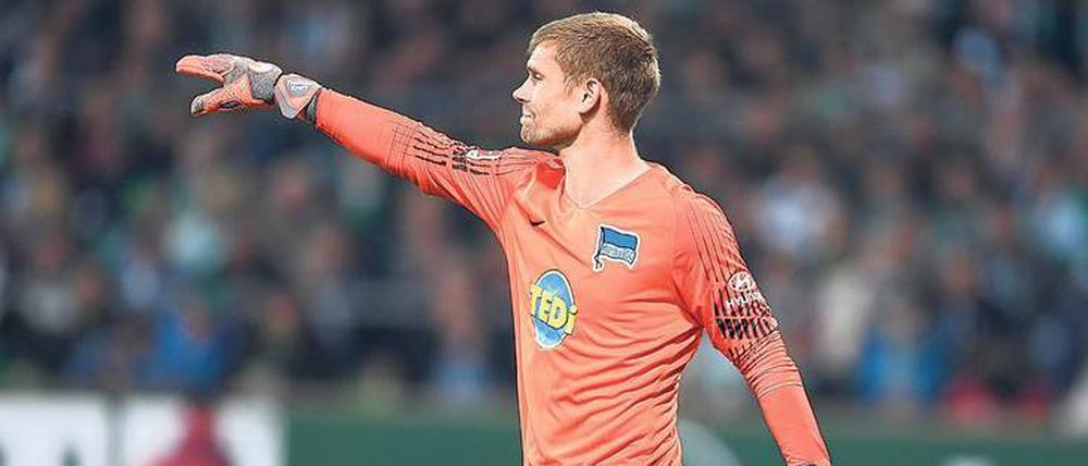 Torwart Thomas Kraft wurde in Bremen für den verletzten Rune Jarstein eingewechselt und wird auch am Freitag für Hertha spielen. 