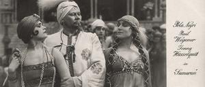 Promotional photography of Pola Negri Paul Wegener and Jenny Hasselquist in Sumurun (1920) - Silent movie era