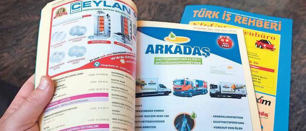 Von A wie „Alarmanlagen“ bis W wie „Werbeagenturen“: Das Berliner Branchenbuch Türk is Rehberi ist nun in der Ausgabe 2018/19 in einer Auflage von 30 000 Exemplaren erschienen. Bald soll es auch im Internet verfügbar sein.