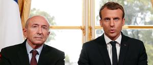 Innenminister Gérard Collomb (l.) war bereits sehr früh ein Unterstützer Macrons gewesen.