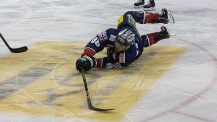 Die Eisbären, hier James Sheppard bleiben in Straubing ohne Zähler. 