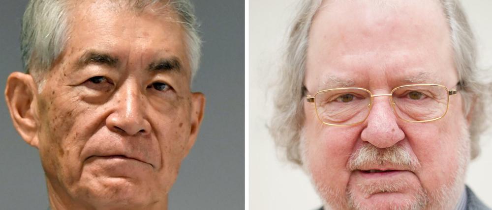 Tasuku Honjo (links), Professor an der Universität von Kyoto, und US-Immunologe James P. Allison teilen sich den Medizin-Nobelpreis 2018.