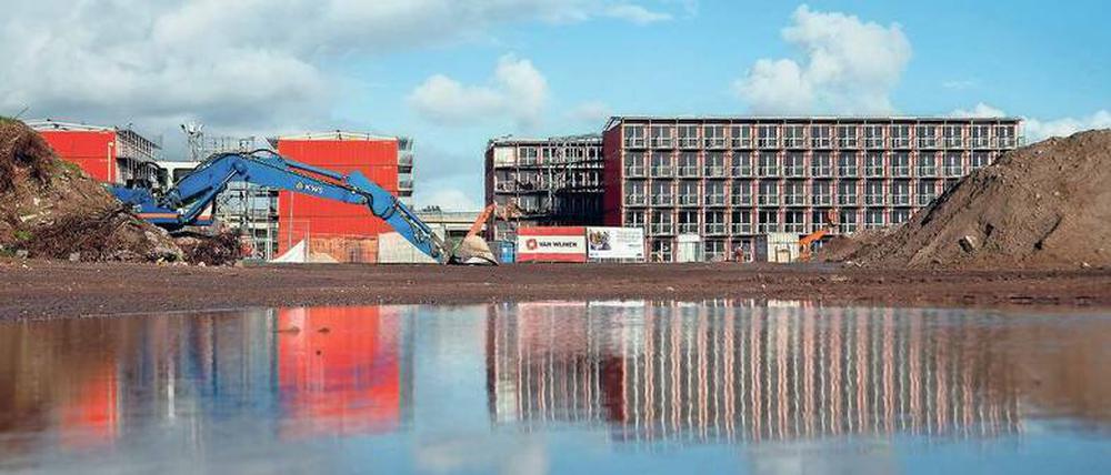 Stapellösung in Groningen. Das Containerdorf bei der alten Zuckerfabrik soll die schlimmste Not lindern. 