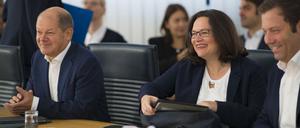 Sitzung des SPD-Präsidiums im Willy-Brandt-Haus mit SPD-Vize Olaf Scholz, SPD-Chefin Andrea Nahles und SPD-Generalsekretär Lars Klingbeil.