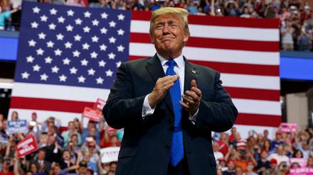 US-Präsident Donald Trump bei einer Kundgebung in Mississippi.