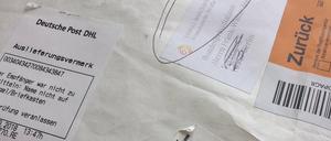 Steinmeier? Dieser Empfänger ist dem Paketdienst DHL nicht bekannt.